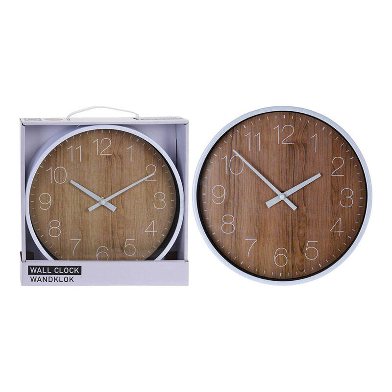 Reloj Para Pared Efecto Madera 25cm.