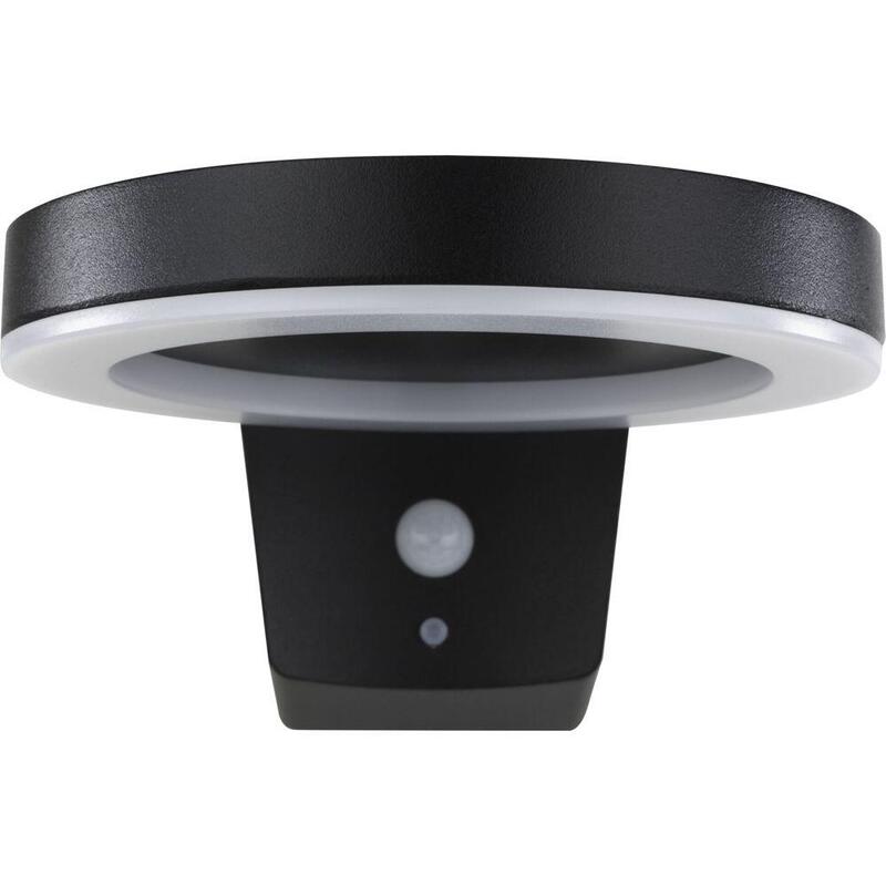 Rev Led Solar Wall Light Round Black