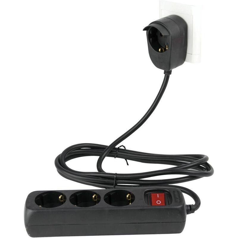 Rev Power Strip 3-+1-Fold 5m + Switch Black
