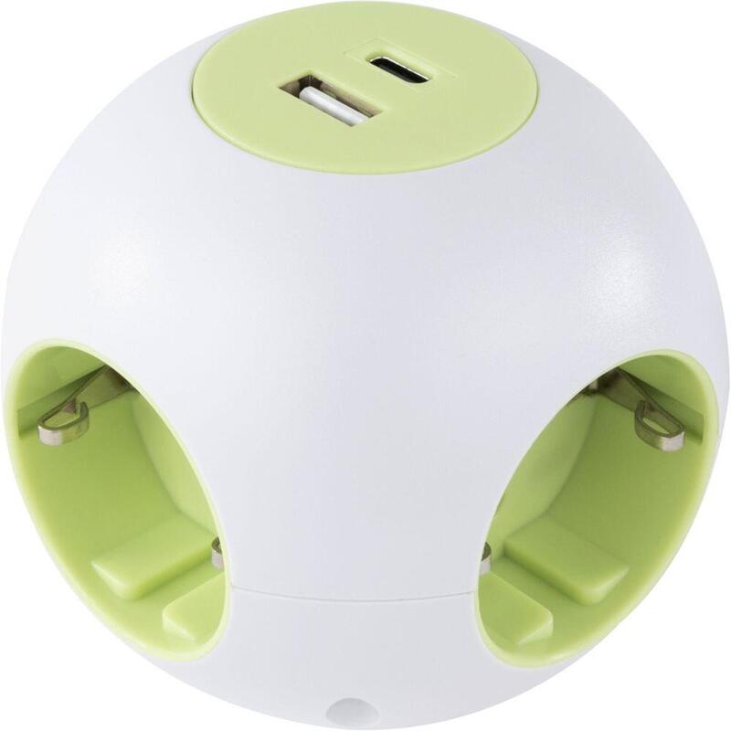 Rev Powerglobe Steckdosenwürfel 4-Fach Usb Weiss-Gr.1,4m015408112