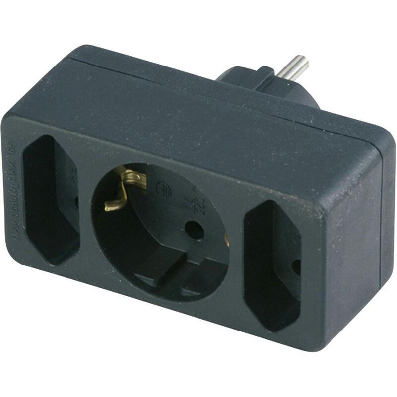 Rev Transition Plug 2-Fold + 1 Safety Contact Black
