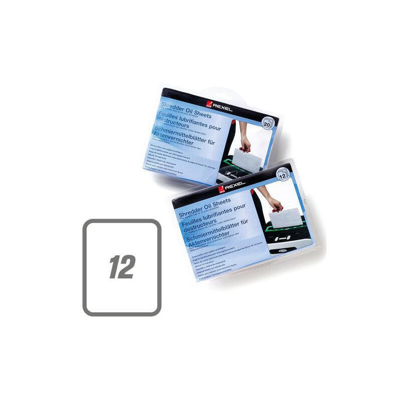 Rexel Láminas Lubricantes Para Destructora (12)