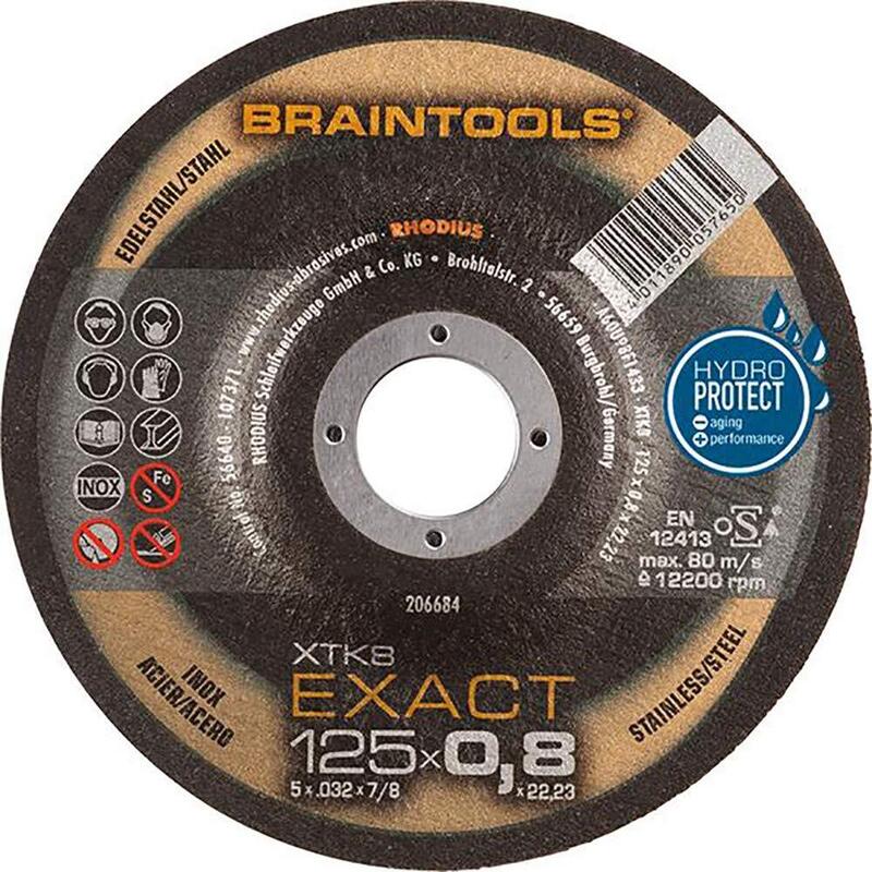 Rhod Xtk 8 125x0,8x22,23 Disco De Corte Braintools Dorado