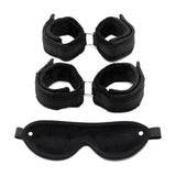 Rimba Bondage Play Set De Esposas Para Muñecas Y Tobillos Color Negro