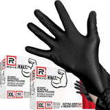 Rmove 1conf. Da 100pz Tg.Xxl 8.5gr Da Lavoro - Guanti Nitrile Nero Senza Polvere Full Grip
