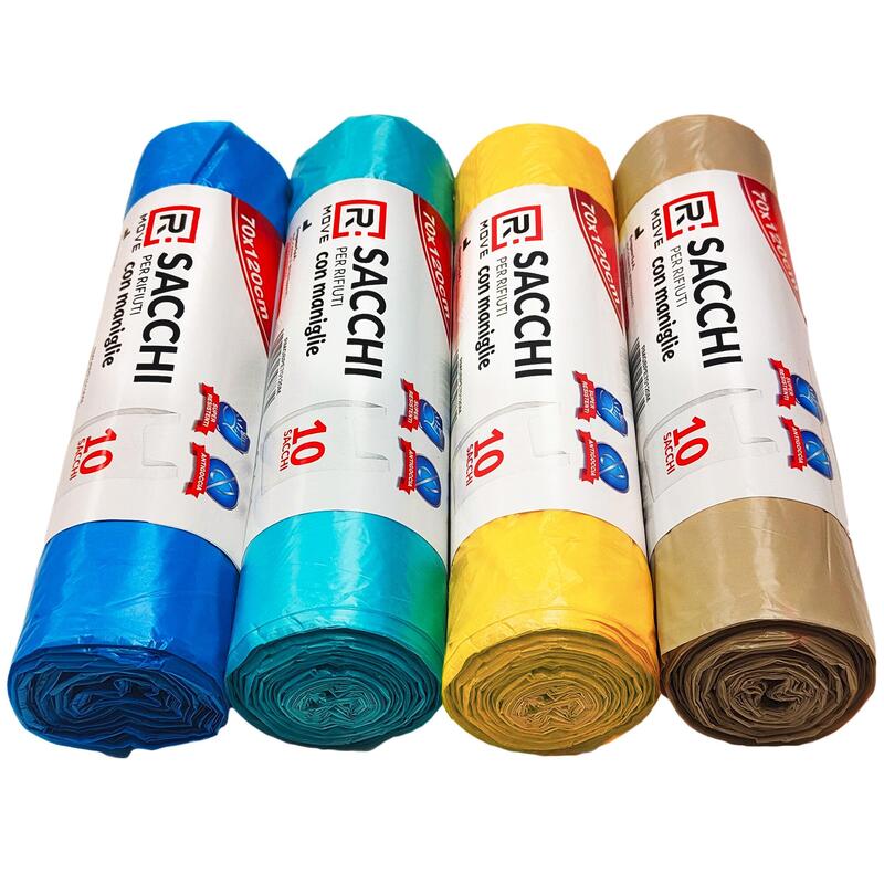 Rmove Sacchi Rifiuti 70x120cm 4 Rotoli Da 10 Sacchi Colori Vari