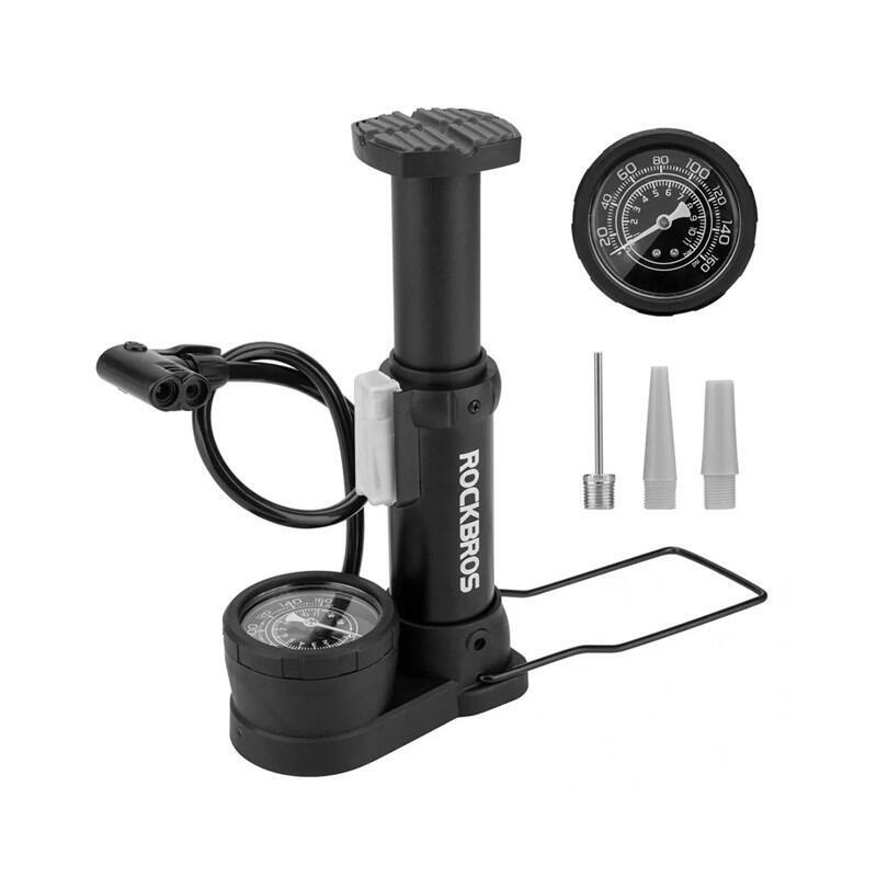 Rockbros 42610002001 Bomba De Pie Para Bicicleta Con Manómetro Negro