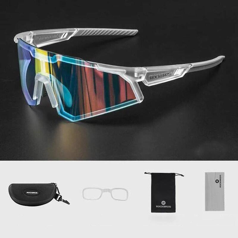 Rockbros Sp291 Uv400 White Photochromic Cycling Glasses