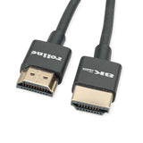 Roline 8k Hdmi Ultra Hd Cable Mit Ethernet, Slim, St St, Schwarz, 1,5 M