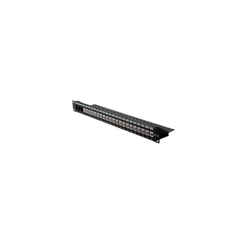 Roline Cat.6 19"-Keystone Patch Panel, Black