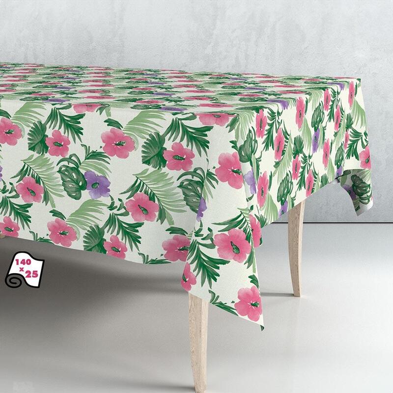 Rollo De Hule Mantel Flores De Primavera 140cm X 25m Exma