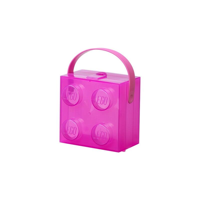Room Copenhagen Caja Lego Con Asa, Caja De Almacenamiento Violeta/Transparente 40240009