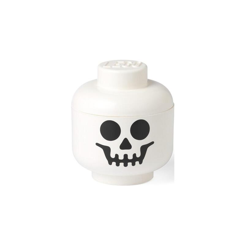 Room Copenhagen Lego Storage Head "Skeleton" Mini, Caja De Almacenamiento Blanco Negro 40330803