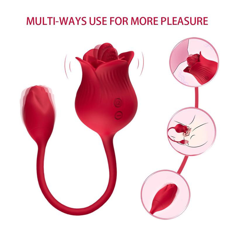 Rosa Con Licking Y Huevo Vibrador Usb