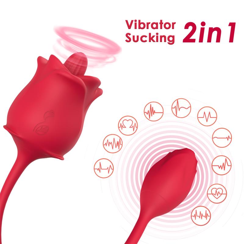 Rosa Con Licking Y Vibración Usb