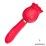 Rosa Con Succion Y Vibrador 2 En 1