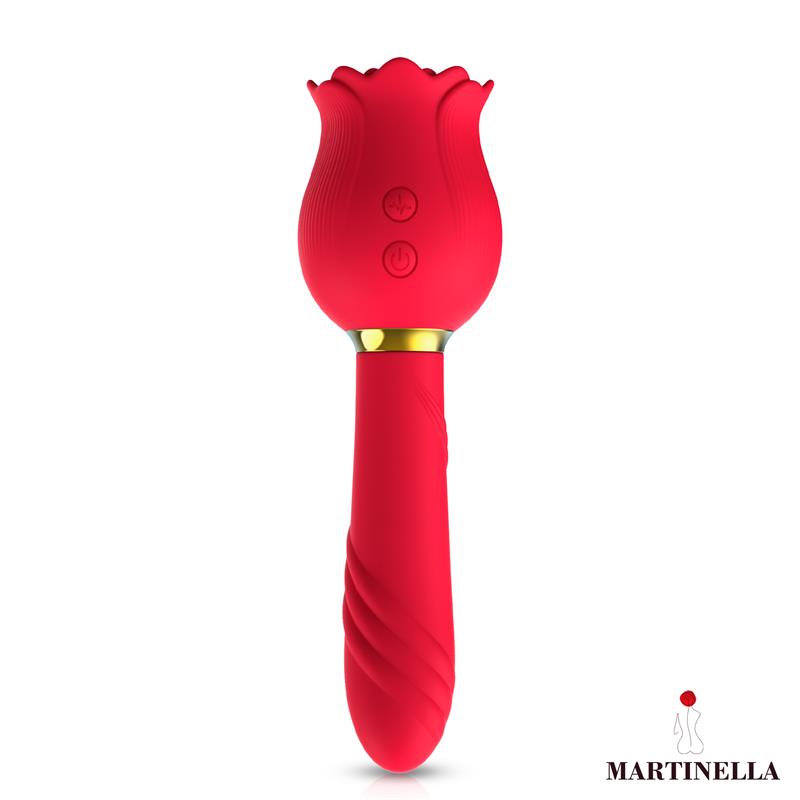 Rosa Con Succion Y Vibrador 2 En 1