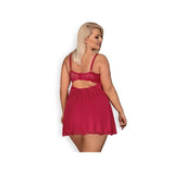Rosalyne Babydoll Y Tanga Rojo Talla (Interno):S/M