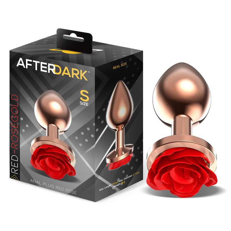 Rose Plug Anal Oro Rosa Rosa Roja En La Base Talla S