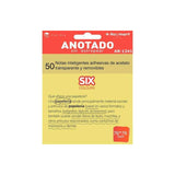 Roymart Bloc Notas Adhesivas Inteligentes Removibles Transparentes 50h 76x76mm Acetato Amarillo Flúor
