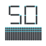 S001-X-Shot- Excel 50pk  Refill Darts Foilbag,Bu