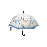 Safta Bluey Paraguas Manual De 76cm - 8 Paneles - Asa Y Punta De Pvc - Poe Transparente - Nervios De Acero De 8mm -