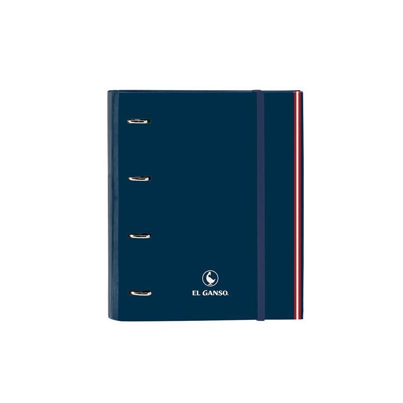 Safta Carpeta De Anillas 4x35mm A4 Recambio 100h 5x5mm C/Separadores T/Duras El Ganso "Classic" Azul