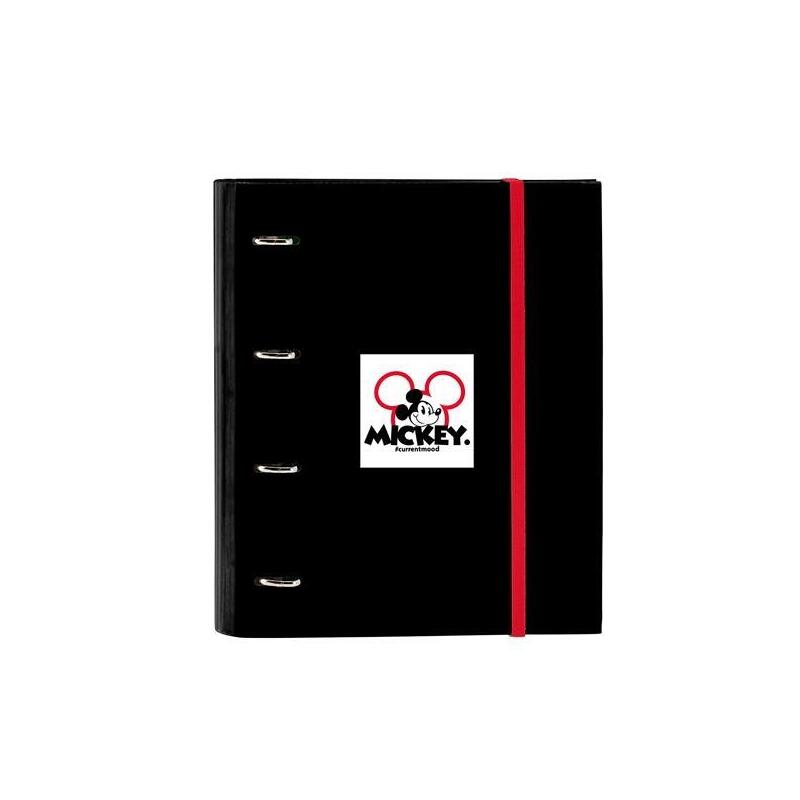 Safta Carpeta De Anillas 4x35mm C/Recambio 100h A4 T/Duras Cierre C/Goma Mickey Mouse "Mickey Mood"