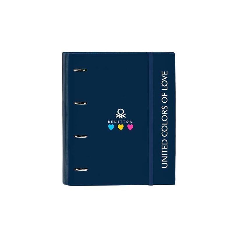 Safta Carpeta De Anillas 4x35mm C/Recambio 100h A4 T/Duras Forradas Cierre C/Goma Benetton "Love"