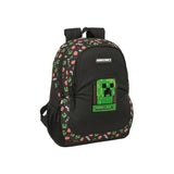Safta Minecraft Mochila Adaptable A Carro - Portabotellas - Compartimentos Grandes - Tirador Doble - Hombreras