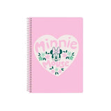 Safta Minnie Mouse Minty Libreta Con Espiral - Formato Cuarto - 80 Hojas De Papel 80g/M2 - Cuadriculas 4x4mm - Tapas