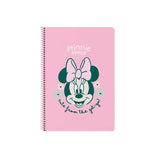 Safta Minnie Mouse Minty Libreta Con Espiral - Formato Folio - 80 Hojas De Papel 80g/M2 - Cuadriculas 4x4mm - Tapas