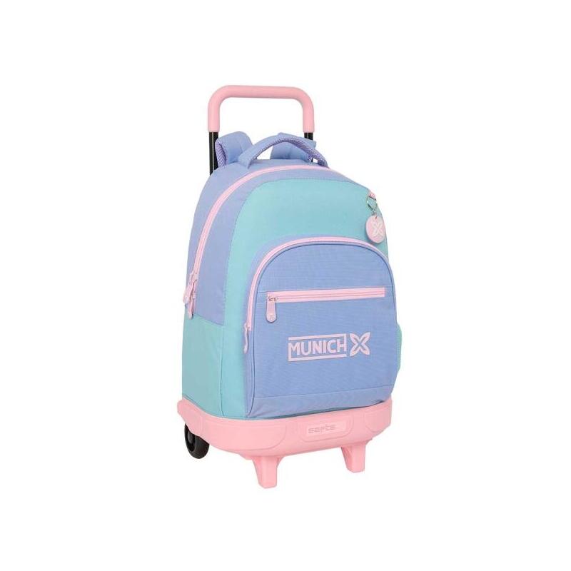 Safta Munich Mellow Mochila Con Carro - Extraible - Bolsillo Frontal - Portabotellas - Tirador Doble - Hombreras