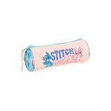 Safta Stitch Ohana Portatodo - Tirador Facil De Abrir - 1l - 200x70x70mm - Rosa Pastel