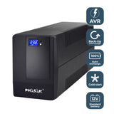 Sai Línea Interactiva Phasak 600 Va Lcd 600va 2 Salidas Formato Torre