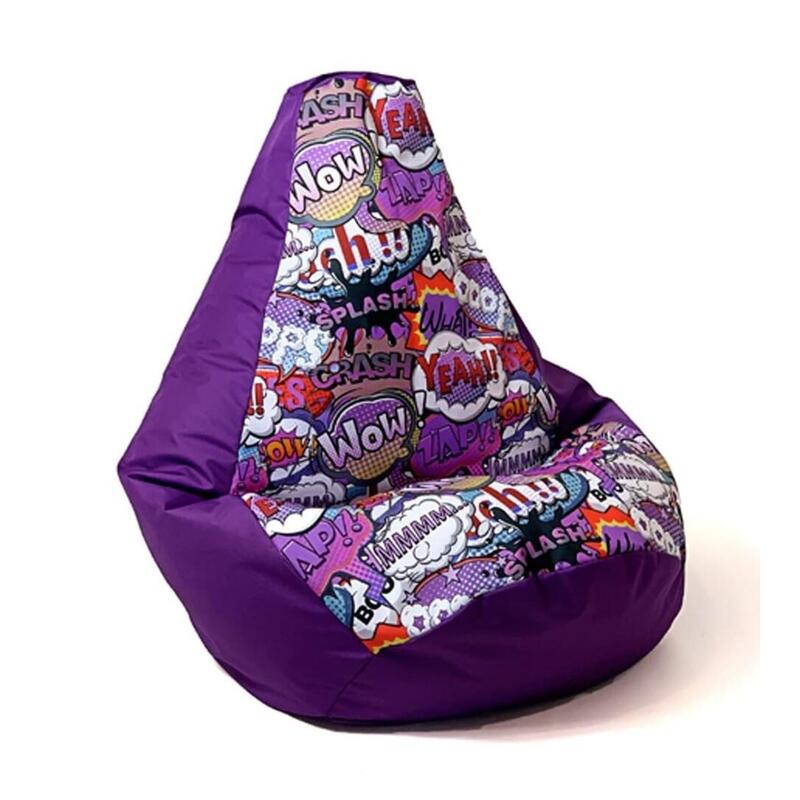 Sako Bolso Puf Estampado Pera Morado-Wow L 105 X 80 Cm