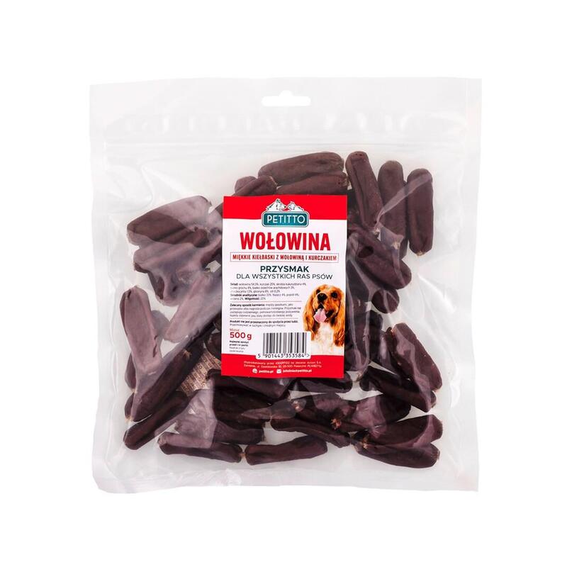 Salchichas De Carne Blandas Petitto - Una Delicia Para Perro - 500g