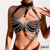 Samara Arnés De Pecho Con Cadenas Cuero Vegano Tall Única