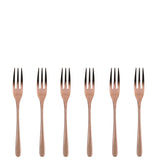Sambonet Taste Cake Fork Set 6 Pcs  Copper