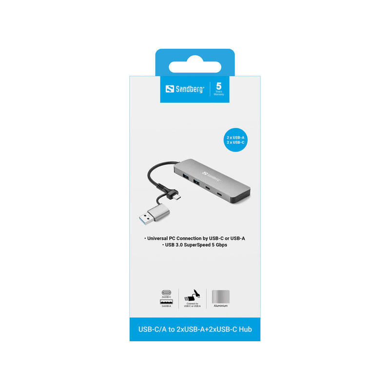 Sandberg Usb-C/A To 2xusb-A+2xusb-C Hub