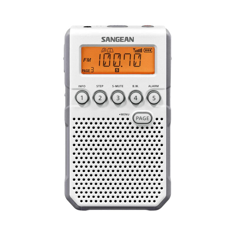Sangean Dt-800 Blanco Radio Digital Bolsillo Am Fm Con Rds Pantalla Lcd Batería Recargable