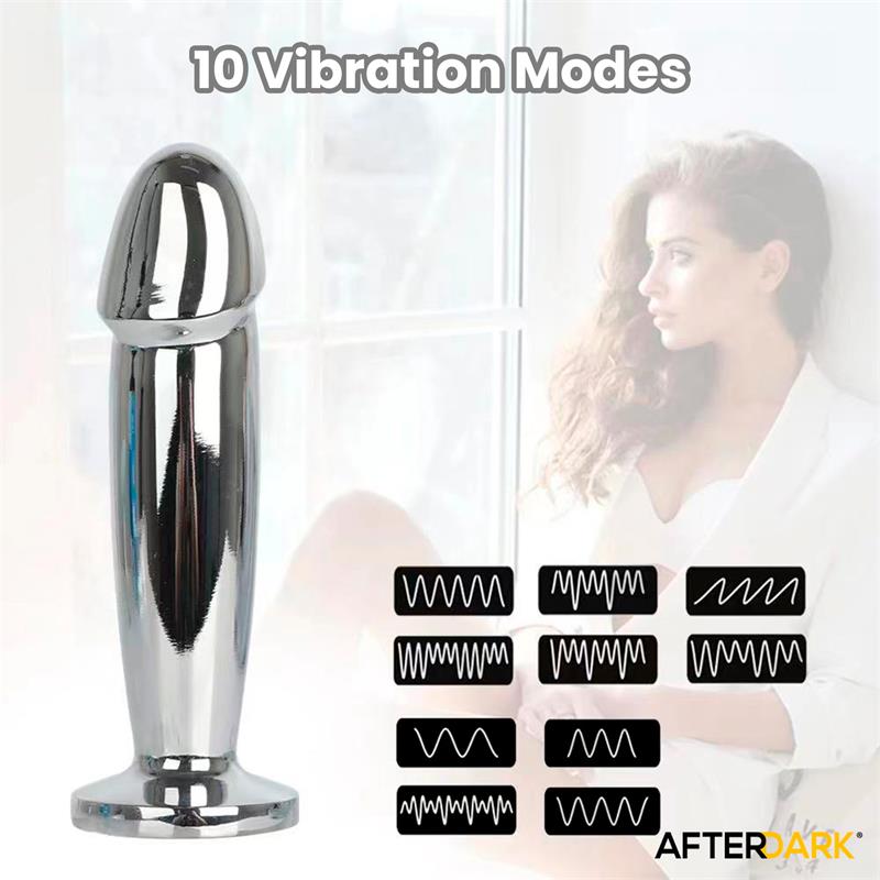 Sarmy Plug Anal Cromado Con Vibración Usb Magnético Talla S