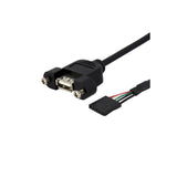 Satrtech Cable Usb 2.0 Para Montaje En Panel Hembra Usb A Conexion Placa 30cm