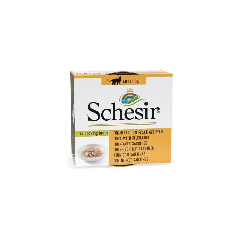 Schesir In Cooking Broth Tuna With Sardines - Comida Húmeda Para Gatos - 70 G