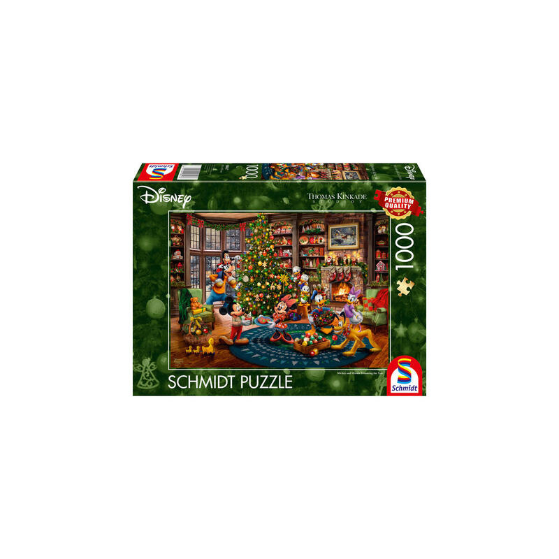 Schmidt Spiele Thomas Kinkade Studios: Disney - Mickey & Minnie Trimming The Tree (1000 Teile) 58047