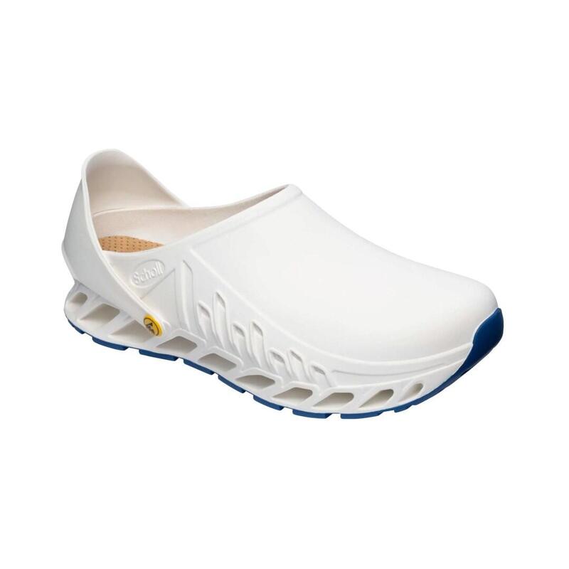 Scholl Evoflex  - Zuecos Blancos Unisex, Talla 43