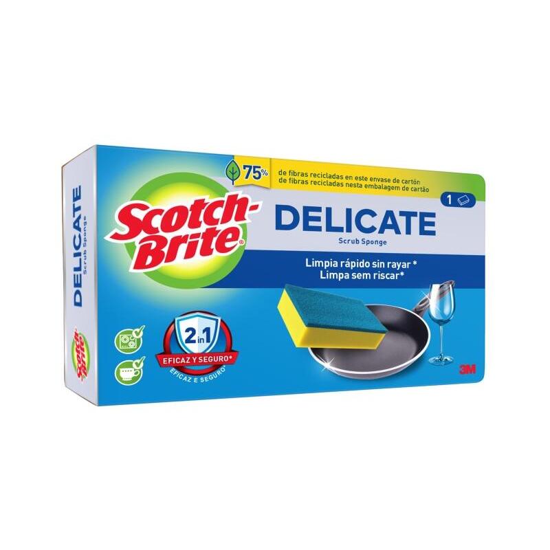 Scotch-Brite Delicate Estropajo De Cocina - No Raya - Amarillo