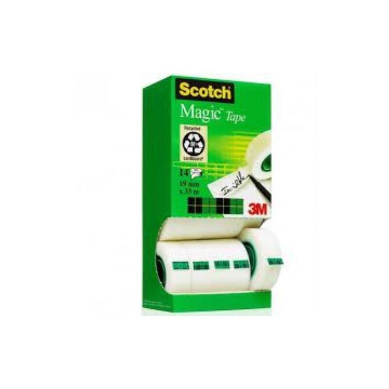 Scotch Cinta Adhesiva Invisible Magic 19mm X 33m -Pack 14 Rollos-