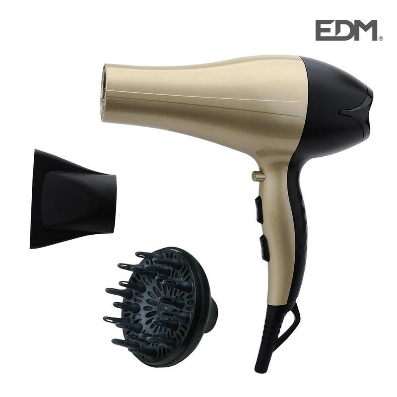 Secador De Cabello Con Difusor Ionico 1900-2300w 9x22,5x28cm Edm