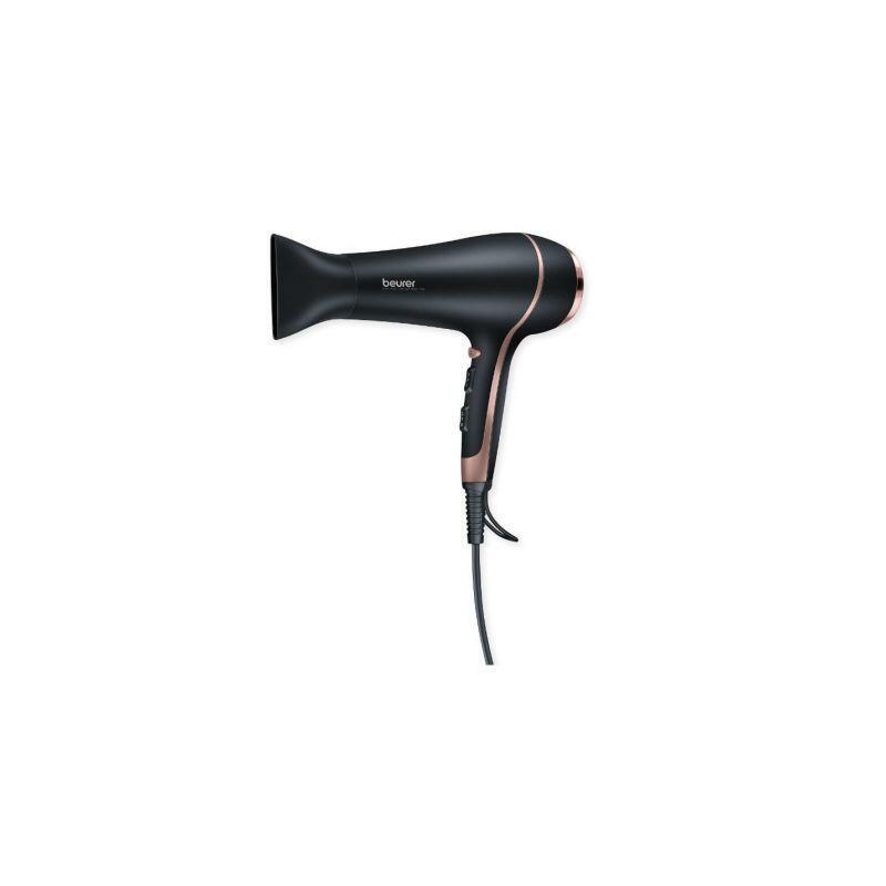 Secador De Pelo Beurer 2200w 3 Niveles De Calor 2 Velocidades Posición Aire Frío Negro Hc-30
